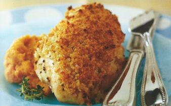 Maple-Walnut Chicken with Sweet Potato Aioli
