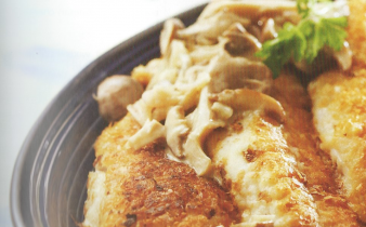 Potato-Crusted Snapper with Mushroom Sauce
